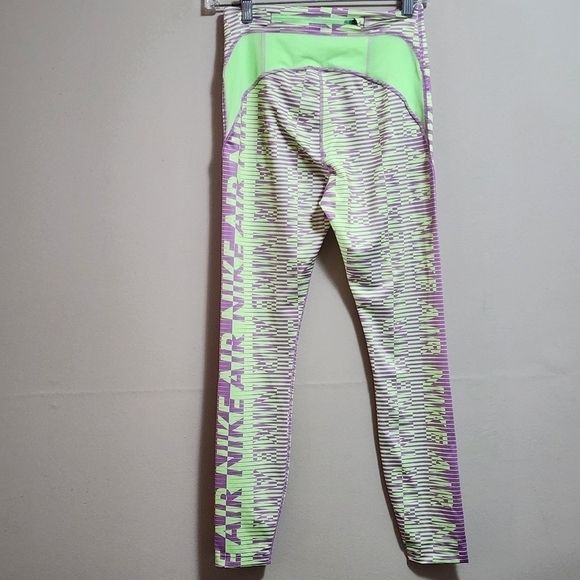 Nike air epic fast outwear high rise tight..neon green & lavender size small - Picture 4 of 8